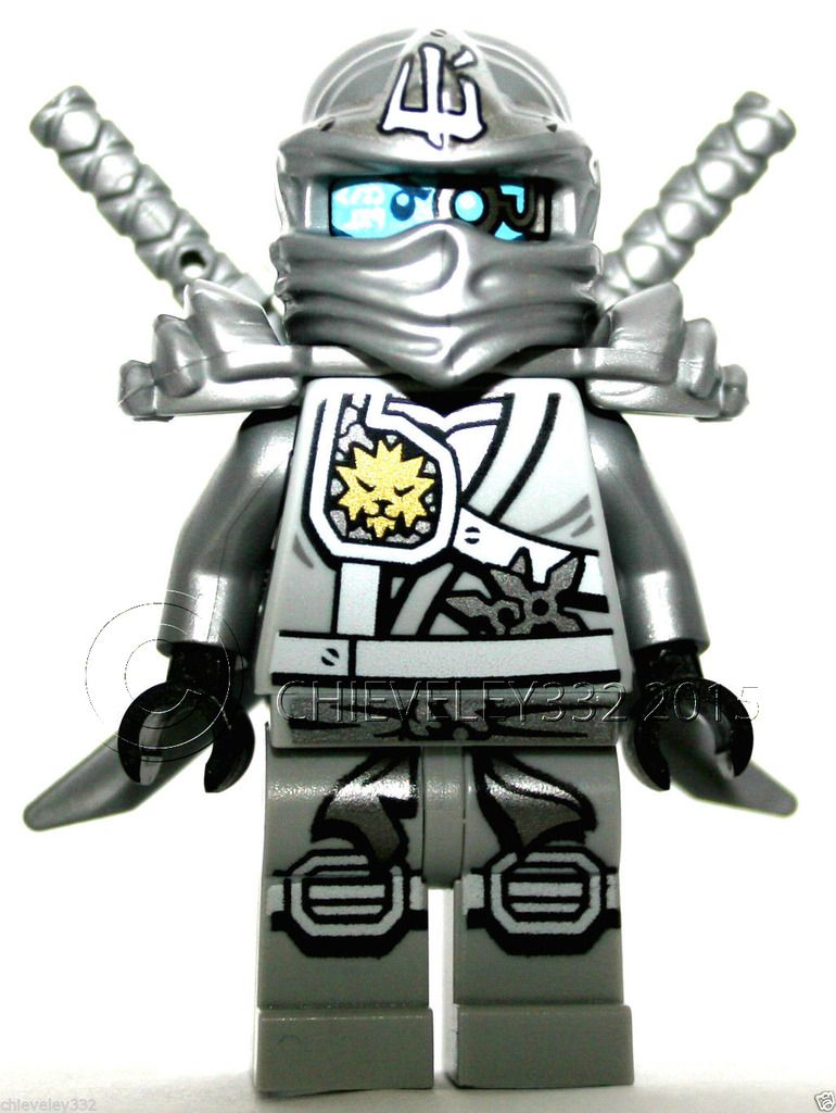 Lego Ninjago 70748 Titanium Zane Ninja Minifigure with Twin Swords New
